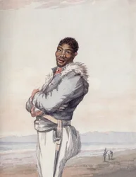 Dies ist ein Soldat des Hottentottenkorps, das 1795 von der VOC gegründet wurde